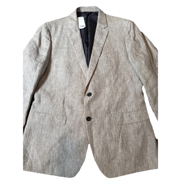 NWT Banana Republic Men’s Linen Sport Coat Blazer 44R Slim Fit Lined Tan $298